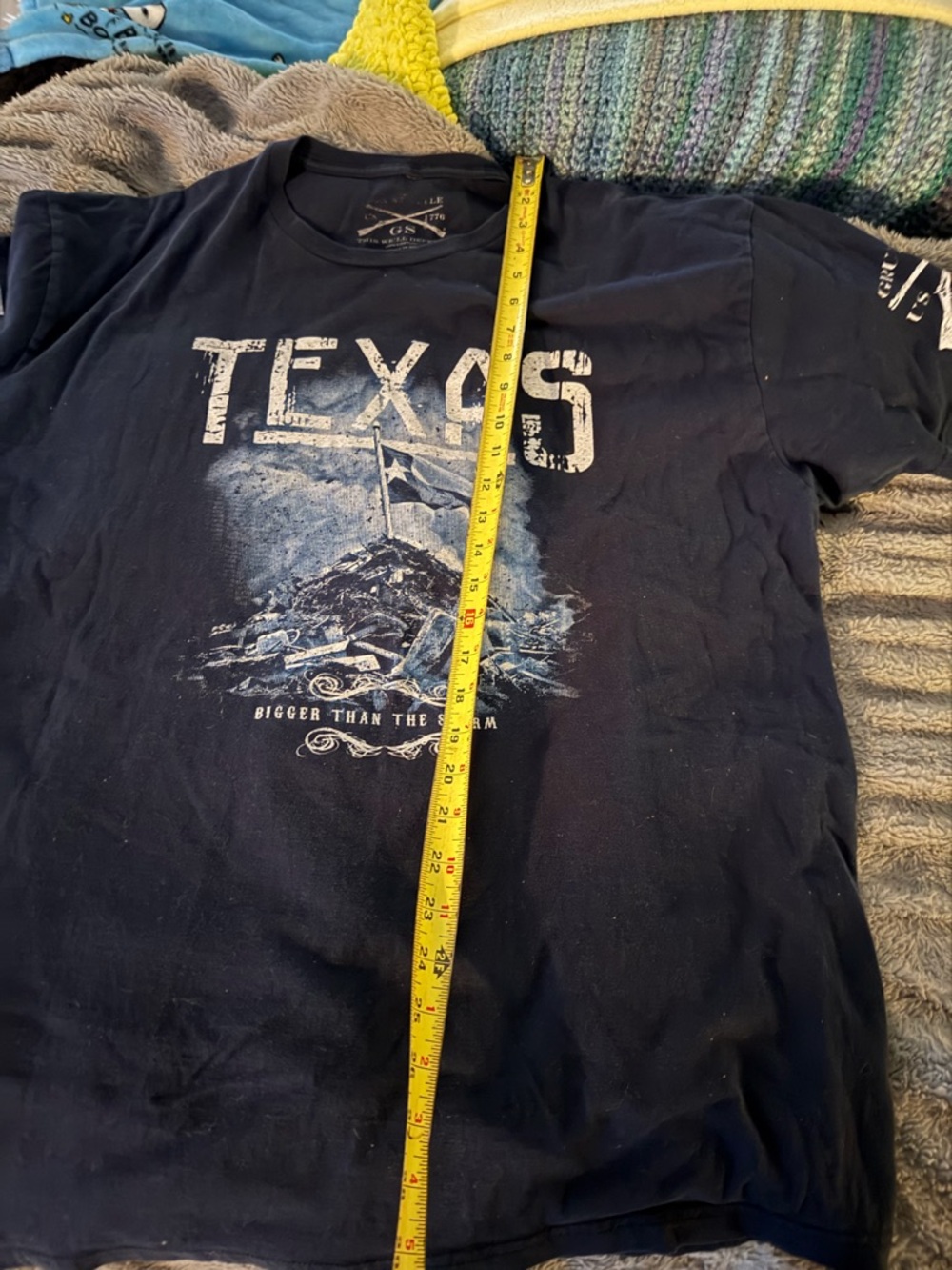 Grunt Style Mens XL Texas Flag Bigger Than The Storm T Shirt - Picture 6 of 7